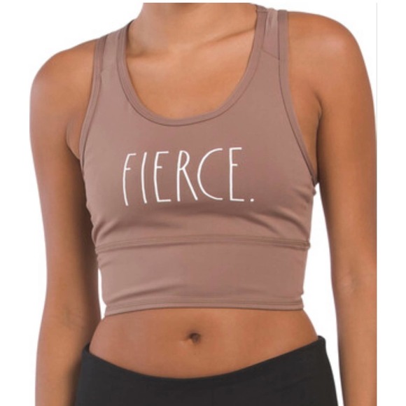 Rae Dunn Other - Rae Dunn Fierce Longline Racerback Sports Bra Padding Brown Small